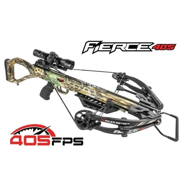 Killer Instinct Fierce 405 Crossbow Package. The Fierce 405 is The Best Crossbow for Hunting Whether Your A Seasoned Veteran Or Training Your Kids for Their First Time Out.