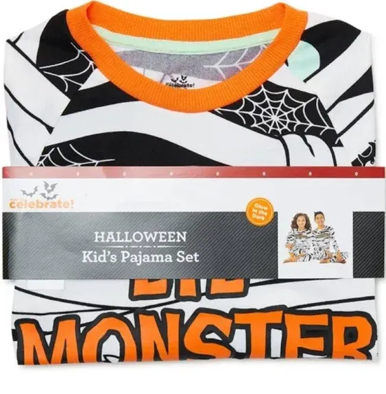 Celebrate It Kids Children Size 6 Mummy Glow In The Dark Halloween Pajama Set LS ...