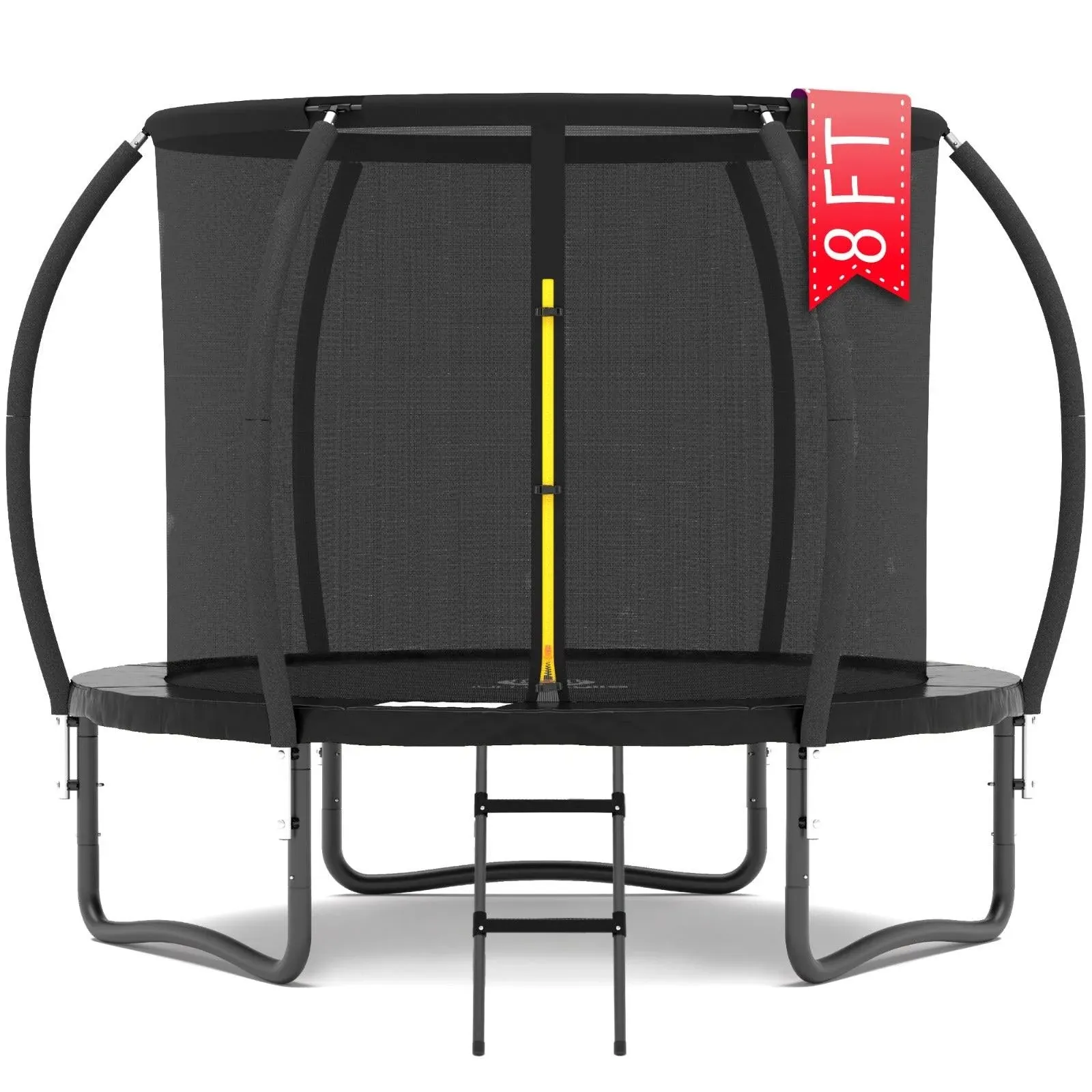 Jumpzylla Trampoline 8ft 10ft 12ft 14ft 15ft 16ft Trampoline with Enclosure - Recreational Trampolines with Ladder and Antirust Coating, ASTM