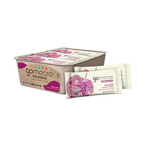 GoMacro MacroBar 有机素食零食棒 - 樱桃+浆果(2.0 盎司,12 支)