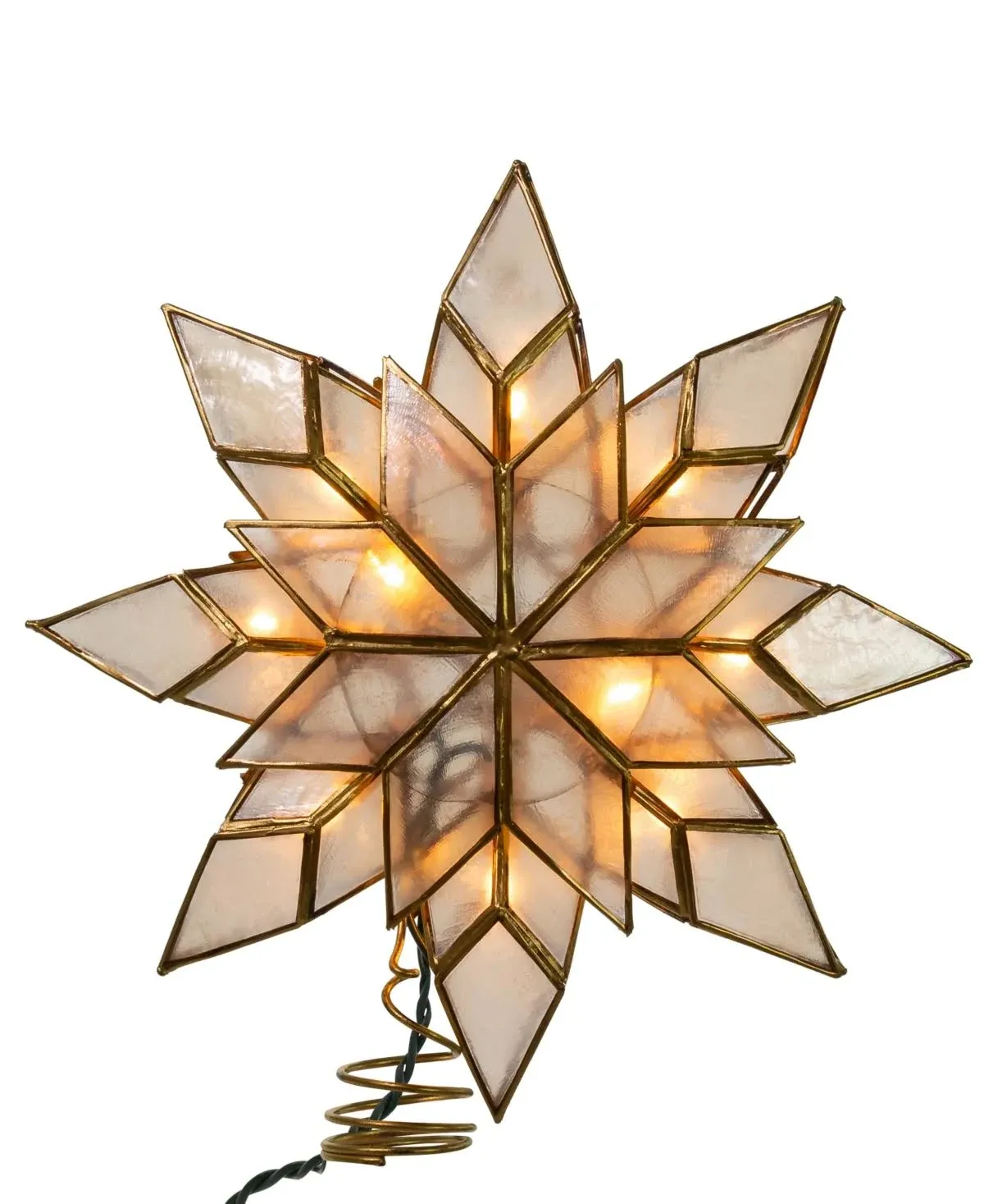 Kurt Adler 10 Light Capiz Clear Star Tree Topper