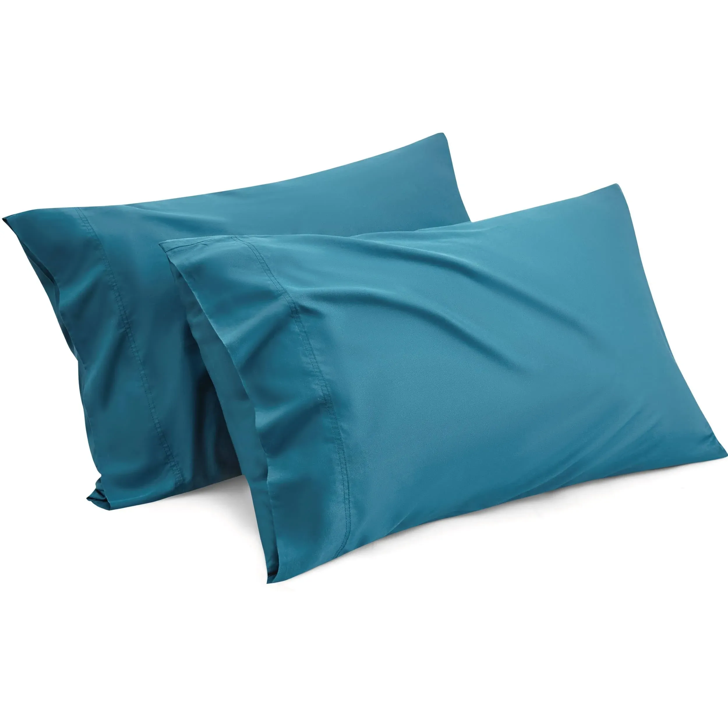 Bedsure 100%aviscoseafromabamboo Pillow Cases Standard Size - Teal Cooling Pillow Case Set of 2, Silkapillowcasea2apack, Cool and Breathable