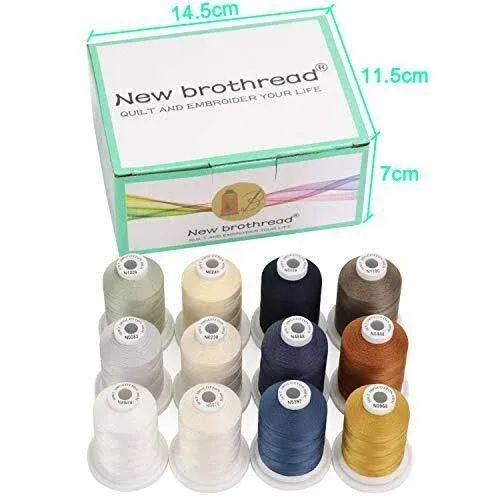 New brothread - 18 Options - Multi-Purpose 100% Mercerized Cotton Threads 50S...