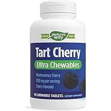 Nature's Way Tart Cherry Ultra Chewable, Anthocyanin Supplement and Antioxidant Support*, 1,200 mg per Serving, 90 CountNature's Way Tart Cherry Ultra Chewable, Anthocyanin Sup…