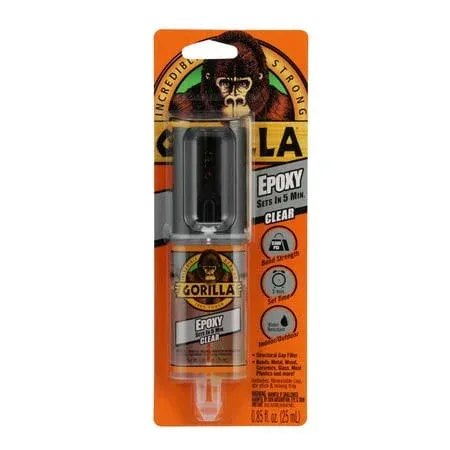 Gorilla 4200602 Epoxy Adhesive, Clear, Liquid, 0.85 oz Syringe