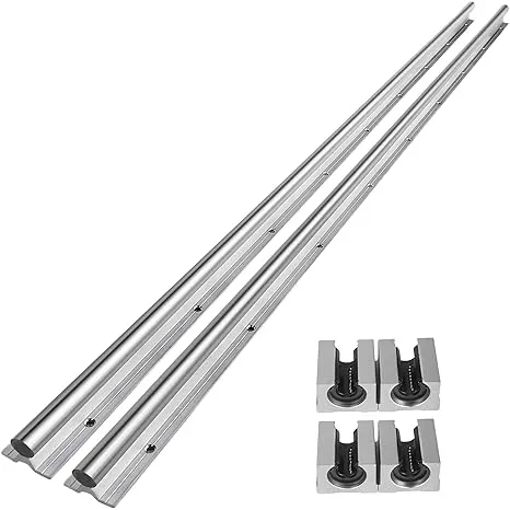 OrangeA Linear Rail 2PCS SBR20-1500mm Linear Slide Rail 4PCS SBR20UU Bearing Block CNC Kit Linear Rails and Bearings Kit CNC Rails Linear Rail Set forAutomated Machines and Equipments