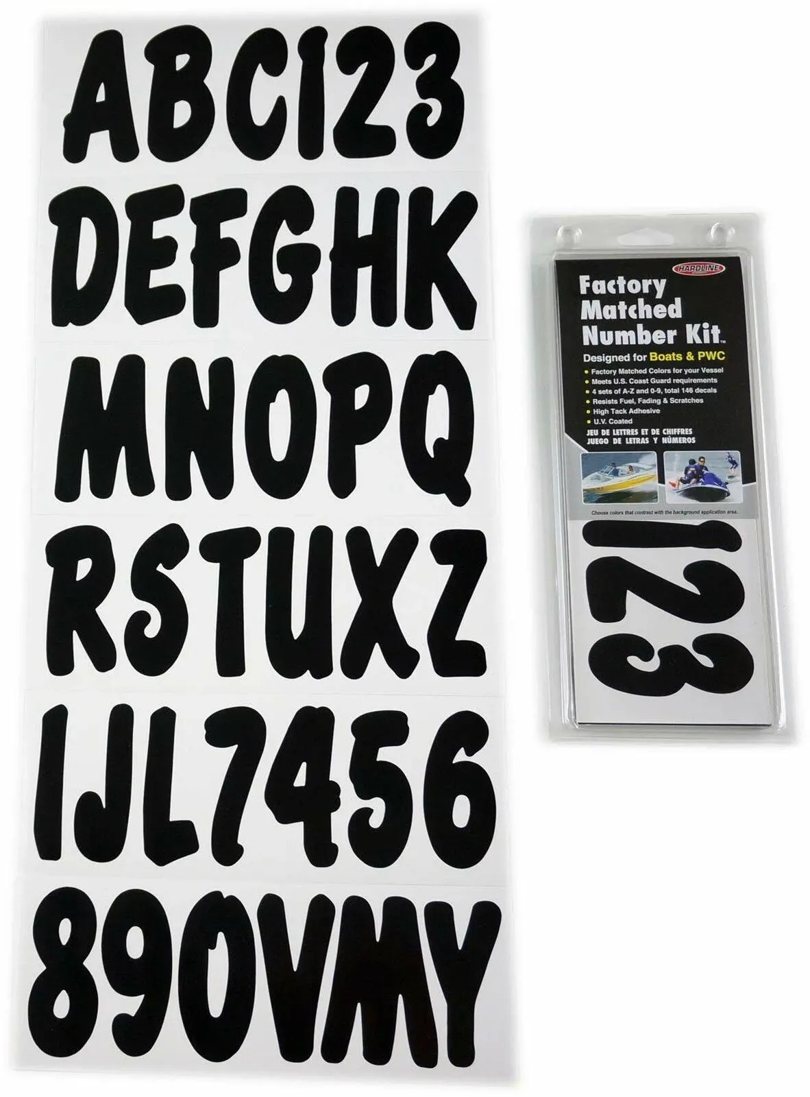 Hardline Products BLK200EC Solid Black Number Factory Matched Registration Kit