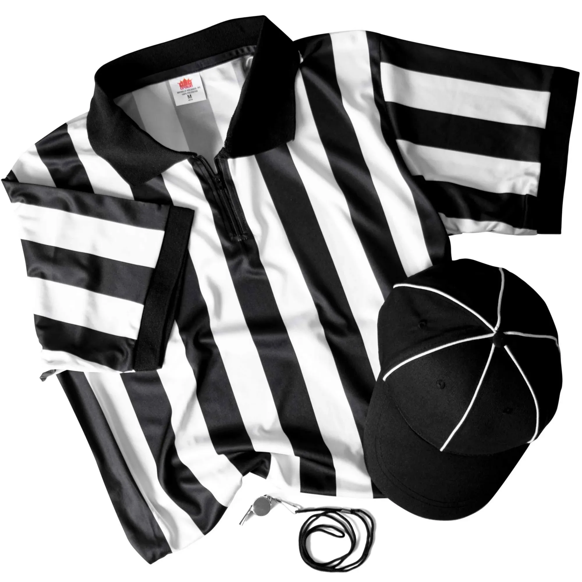 Crown Sporting Goods Referee Necessities Bundle - Black & White Striped Referee ...