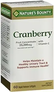 Nature's Bounty Cranberry Dietary Supplement 60 Soft Gels (Pack of 4)