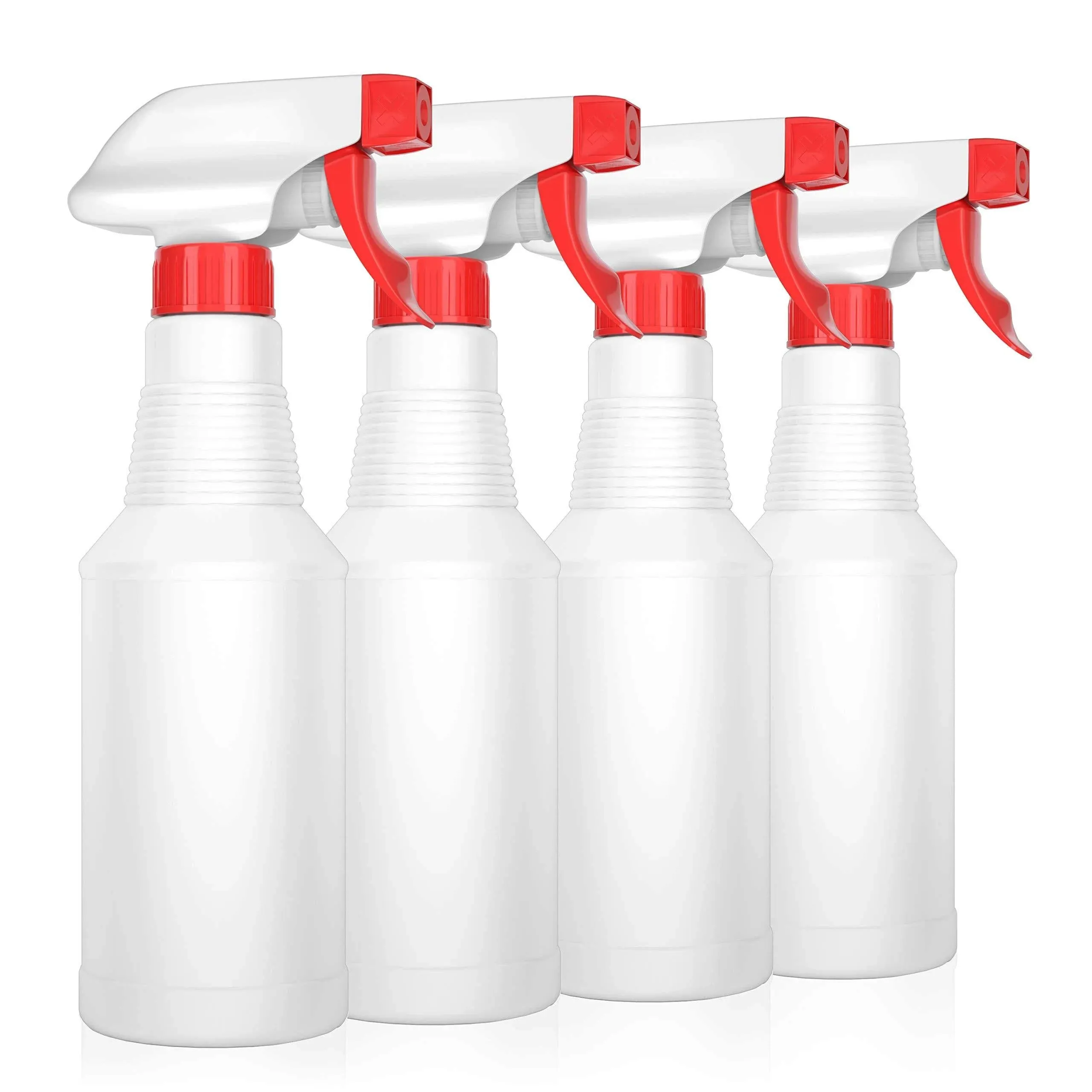 LiBa Spray Bottles (4 Pack,16 Oz), Refillable Empty Spray Bottles for Cleaning Solutions, Hair Spray, Watering Plants, Superior Flex Nozzles, Squirt, Mist Sprayer, Bleach/Vinegar/Rubbing Alcohol Safe