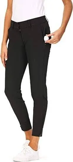 Hiverlay Womens Ankle Pants Pro Golf Pants Quick Dry Slim Lightweight Black XXL