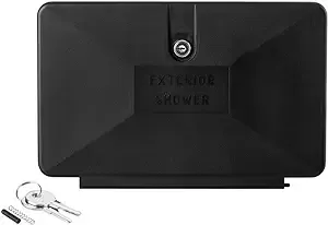 Dura Faucet DF-SA170D-BK RV Weatherproof Replacement Door Brand Exterior Shower Box Kit - Lockable (Black) - Only Works Branded Shower Box Kits