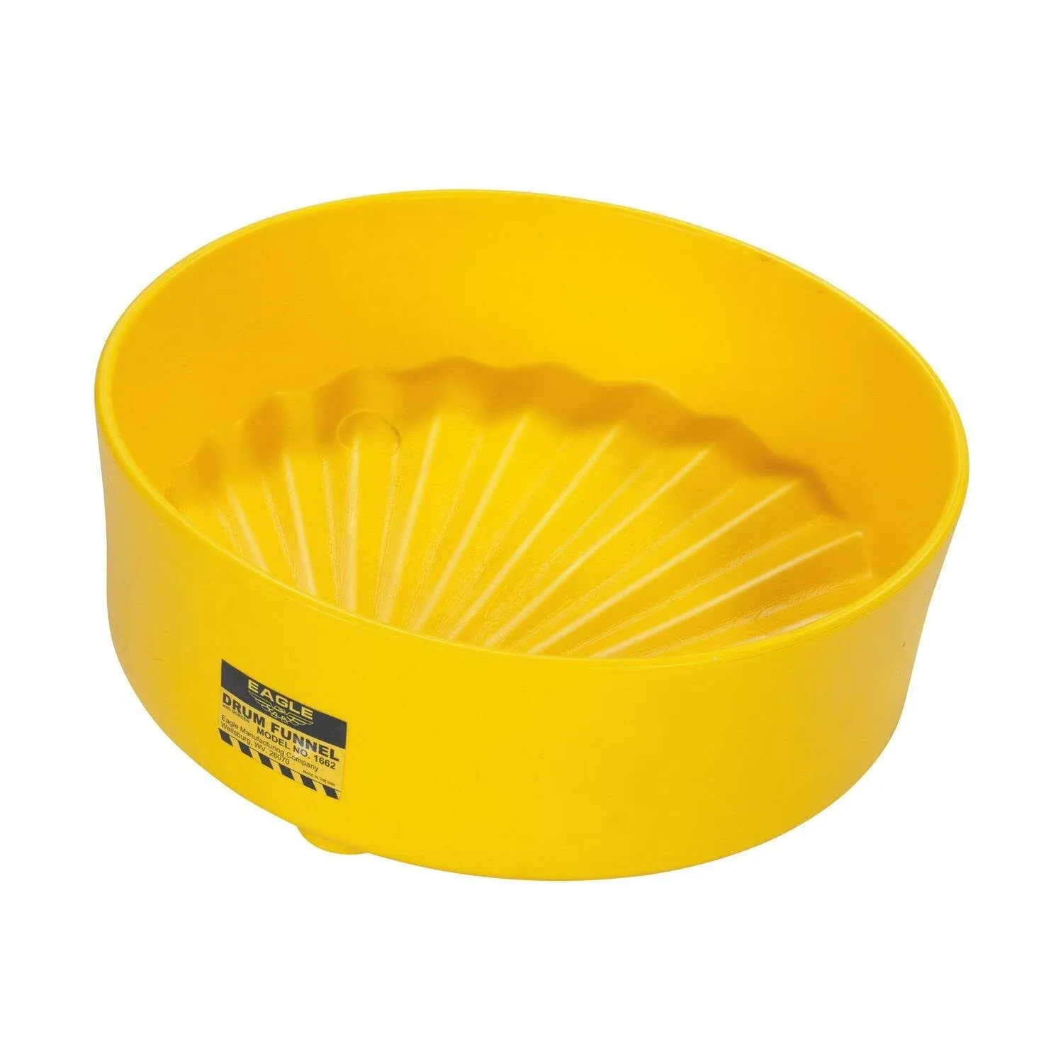 Eagle 1662 Drum Funnel with Brass Screen, 18" Diameter x 7" Height, Yellow