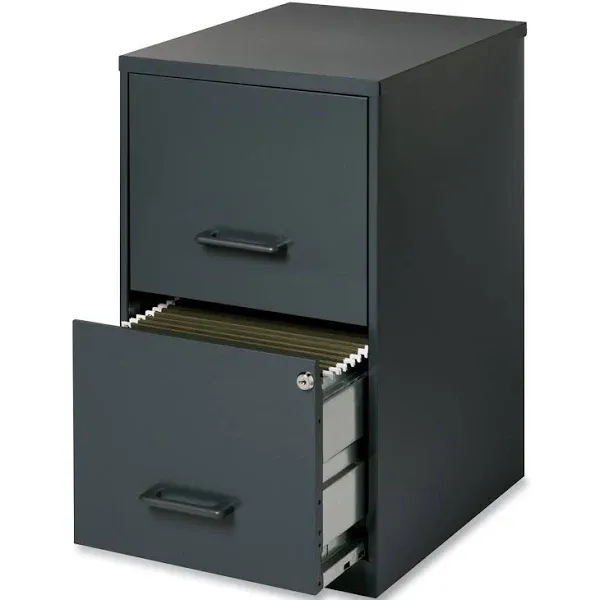 Realspace® 18”D Vertical 2-Drawer File Cabinet, Charcoal