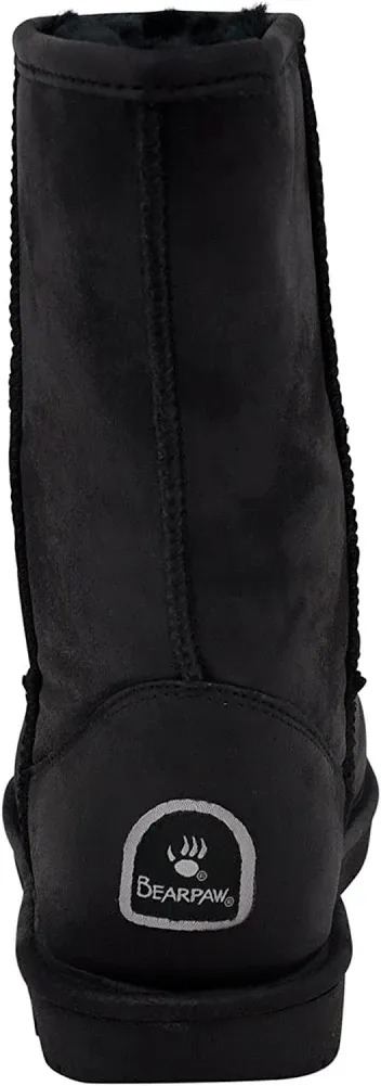 BEARPAW Emma Short Women's Classic Winter Slip On Boots, Lightweight Suede Boots, Multiple Colors 9.5 Black Ii