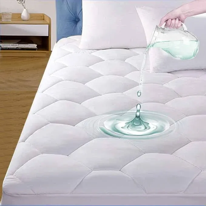 SOFTHOUR Queen Quilted Waterproof Mattress Pad Cover,Soft Breathable Mattress Pad Cover, Waterproof Mattress Protector Stretches Up to 21