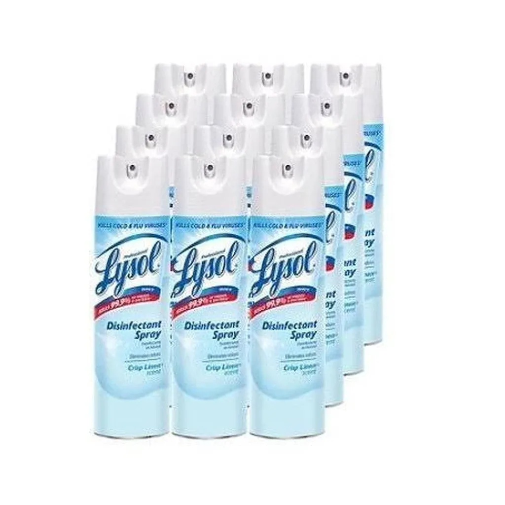 Lysol Disinfectant Spray, Crisp Linen, 12.5 Oz. 12/Carton (1920074186)