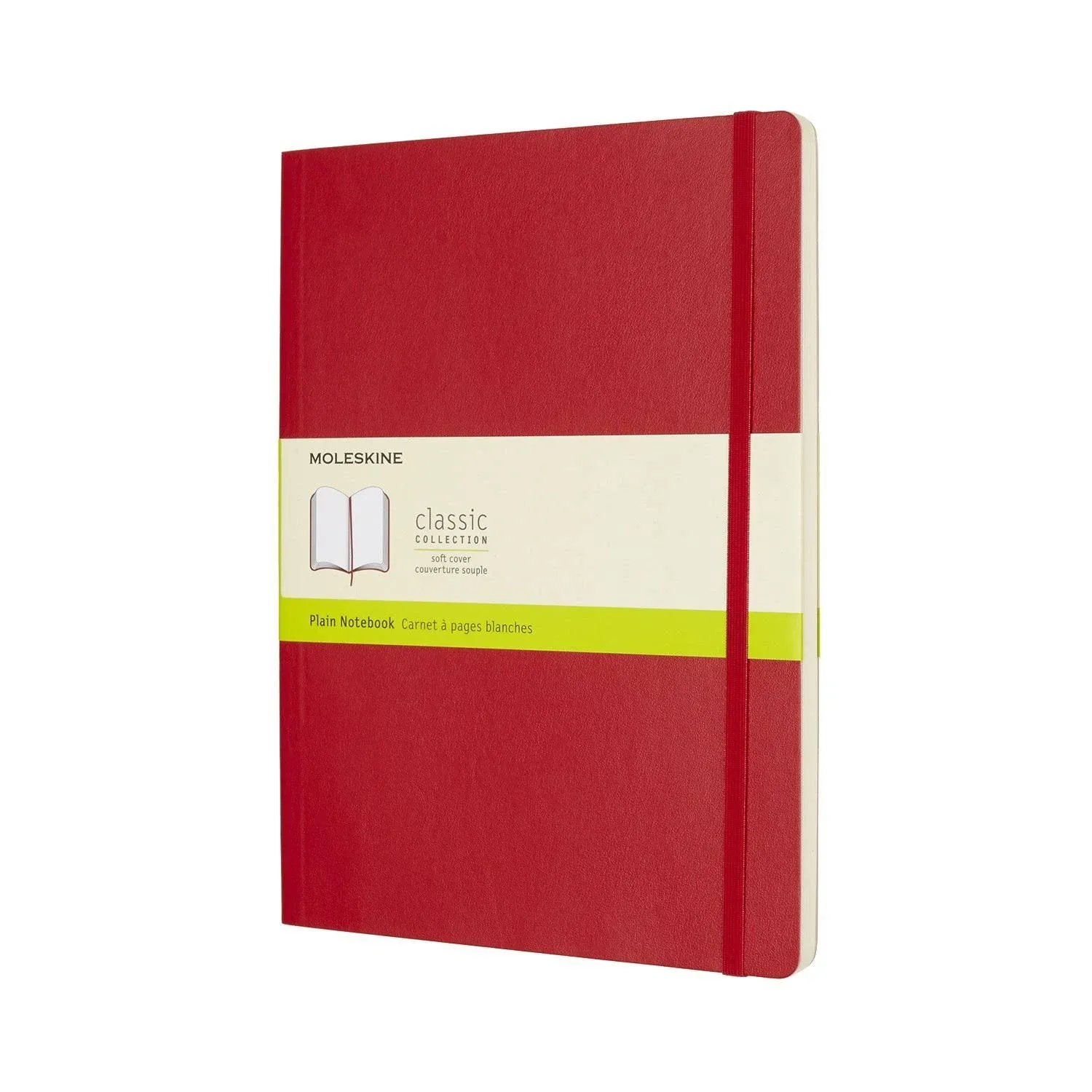 Moleskine Classic Plain Paper Notebook, Soft Cover and Elastic Closure Journal, 