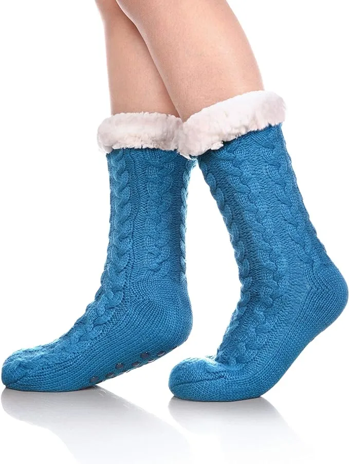 SDBING Women&#039;s Winter Super Soft Warm Cozy Fuzzy Fleece-Lined with Grippers S...