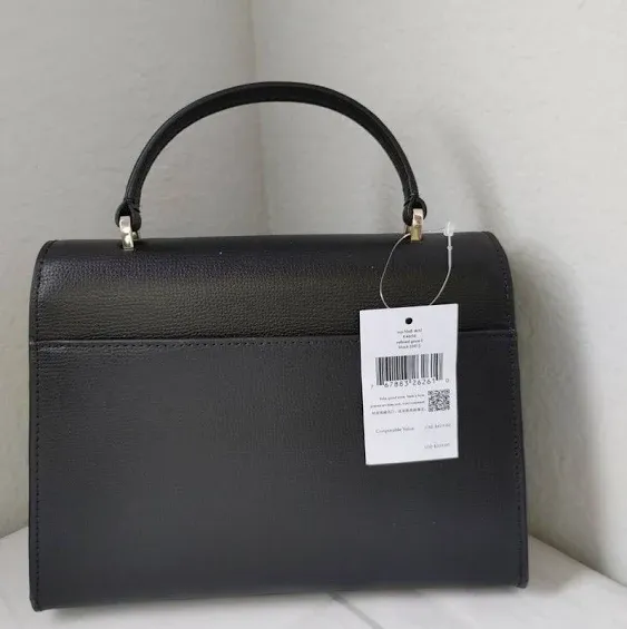 Kate Spade Darcy Refined Leather Top Handle Satchel Crossbody Black - New Women ...