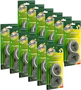 24 Premium Lint Traps with 24 long lasting ties for Washing Machines by Scrub-It. Light Aluminum mesh filter Won't Rust, Easy Installation,12 pack (x2)