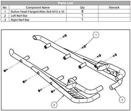 2020-2021 Genuine Kawasaki Teryx KRX 1000 Tubular Steel Nerf Bars 99994-1314