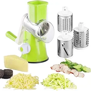 Rotary Cheese Grater - Round Drum Slicer Shredder Grinder