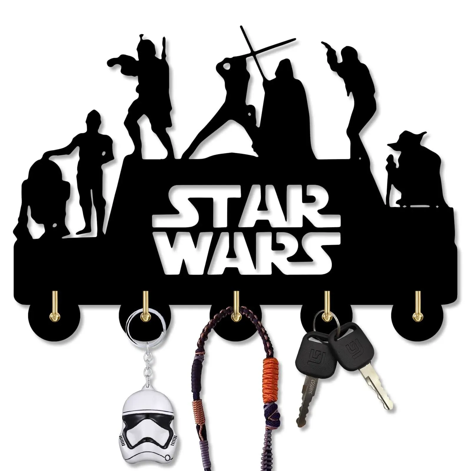 Star Wars Wall-Mounted Key Hooks for Wall, Key Rack Star Wars Key Holder for