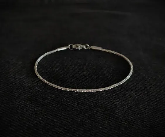 Men's Thin Stainless Steel Box Chain Bracelet