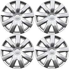 Oxgord 15-Inch Wheel Covers Hub Caps, Silver (Pack of 4)