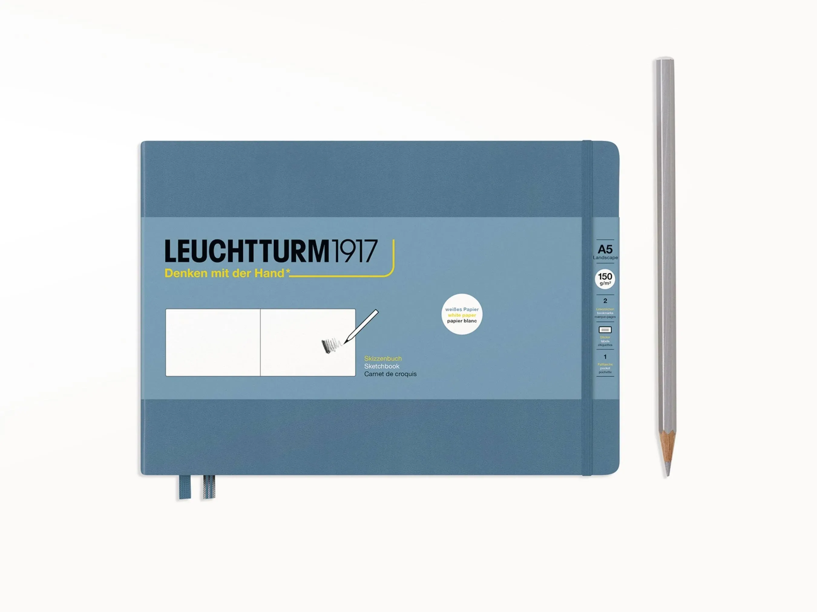 Leuchtturm1917 Sketchbook Medium Landscape Stone Blue