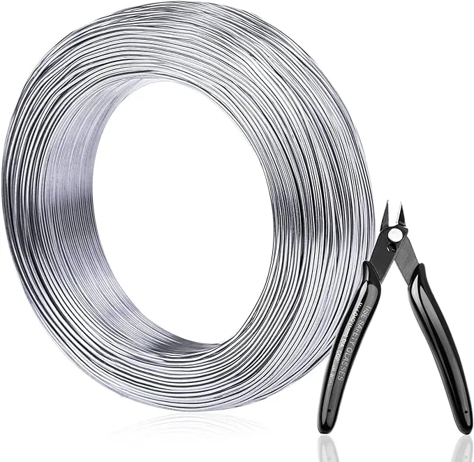 Aluminum Wire, Anezus 18 Gauge 328 FT Metal Wire Bendable Sculpting Aluminum Wire 1mm for Crafts Jewelry Making Beading Floral (Silver)