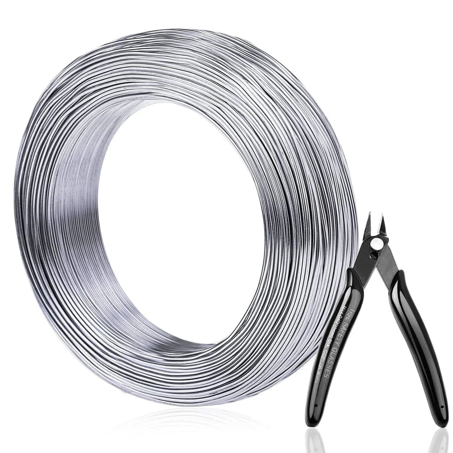 Aluminum Wire, Anezus 18 Gauge 328 FT Metal Wire Bendable Sculpting Aluminum Wire 1mm for Crafts Jewelry Making Beading Floral (Silver)