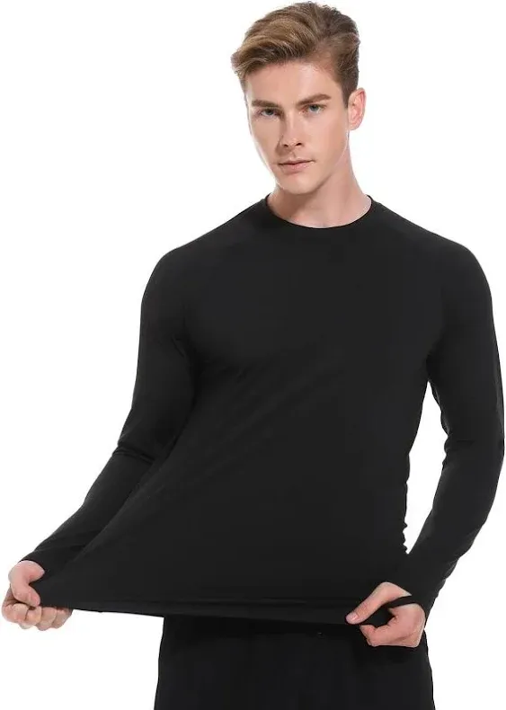 Cagola Men&#039;s Fleece Lined Long Sleeve Shirts Midweight Thermal Top Anti-Static C