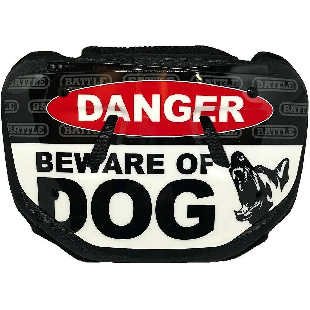 &quot;Beware of Dog&quot; Chrome Football Back Plate - Adult &amp; Youth