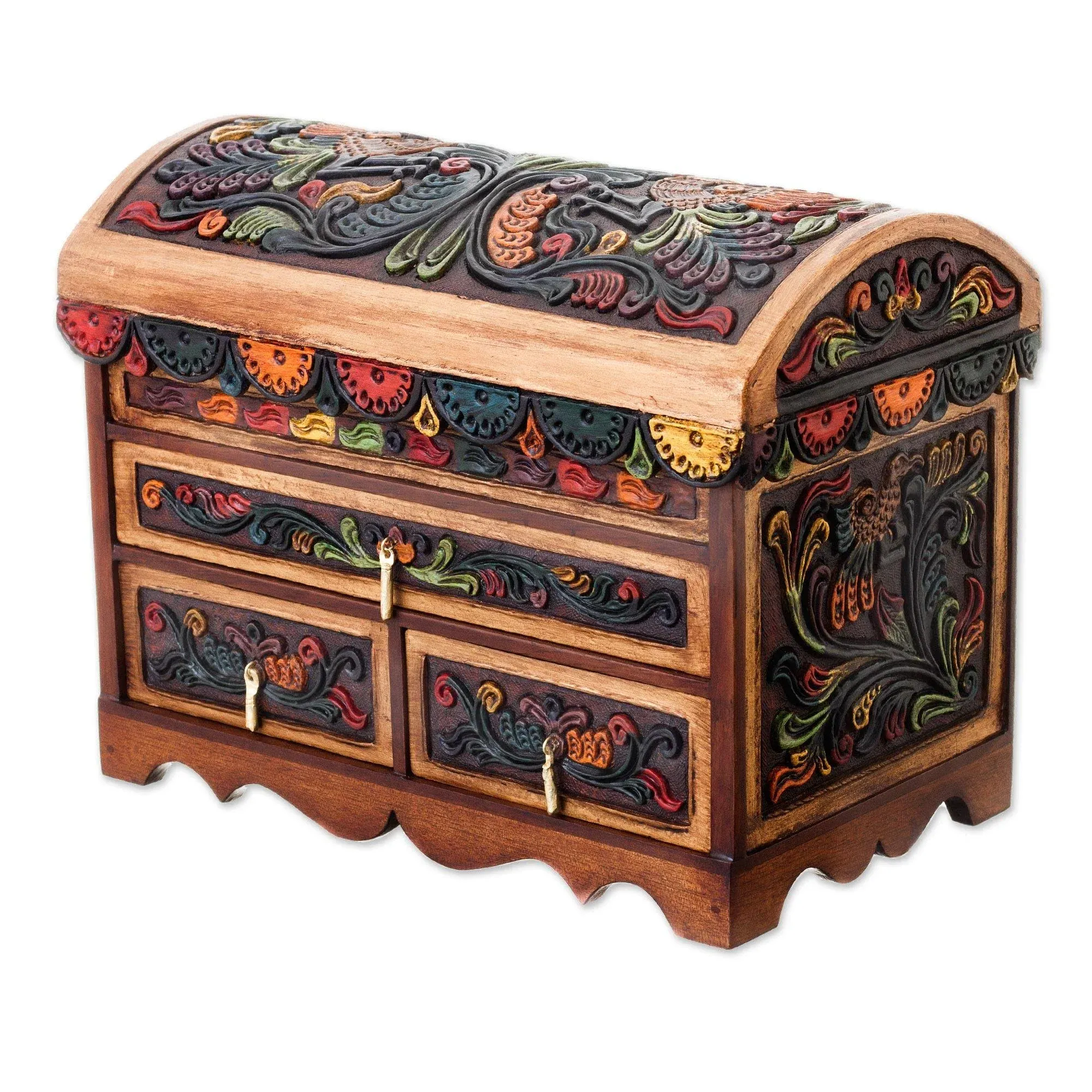 Novica Shimmering Hawk Cedar and Leather Jewelry Box - Traditional - Jewelry Boxes And Organizers - by NOVICA | Houzz