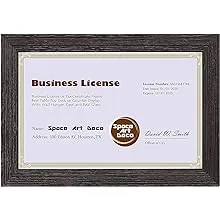 5.5x8.5 Business License and Certificates Textured Frame Desk/Table Top Display