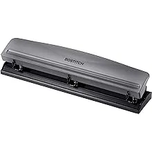 Bostitch 3 Hole Punch, 12 Sheets, Gray (kt-hp12-gray)