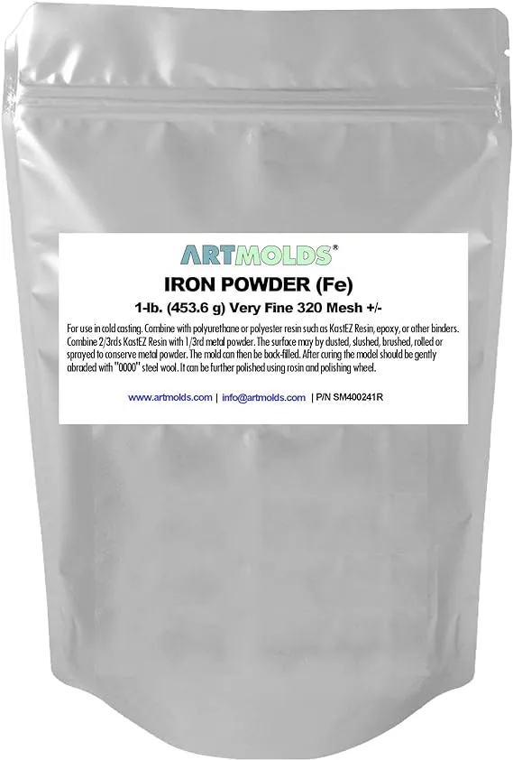 Fine Iron Powder for Cold Casting and Molding - Polyurethane Resin for Making Sculptures and Statues | Home and Office Decors - 1 Lb/325-mesh