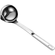 Hvanam Stainless Steel Oil Separator Soup Ladle Gravy Food Fat Separator Skimmer Spoon Grease Strainer Separater Hot Pot Oil Filter Spoon For Home Kitchen And Cooking,Soup Colander 12 Inch