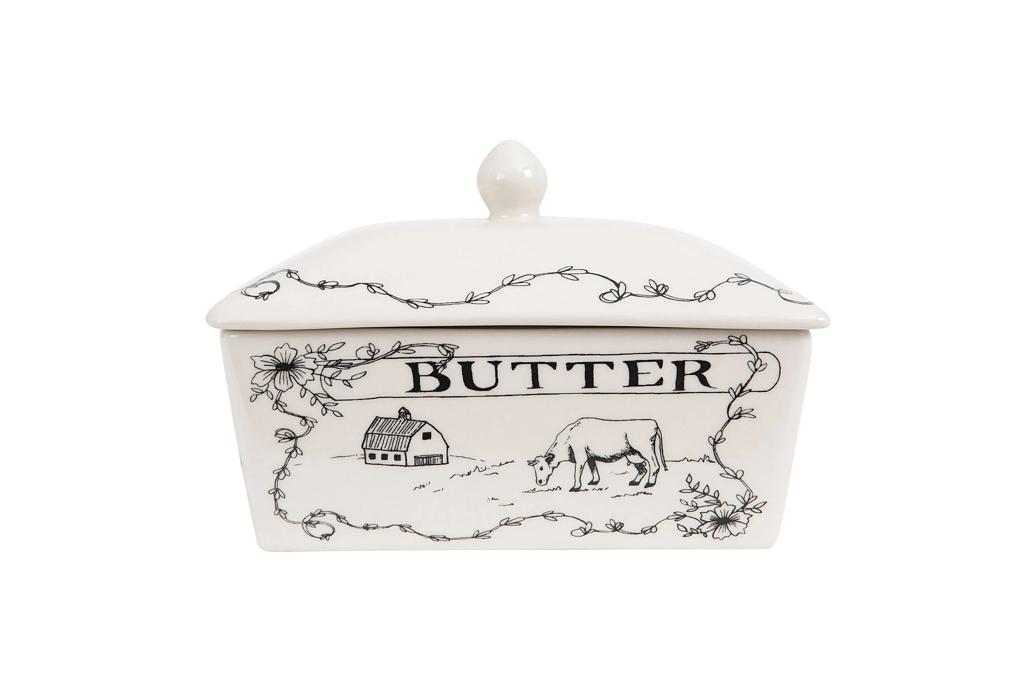 Creative Co-op DA8364 Butter Dish White