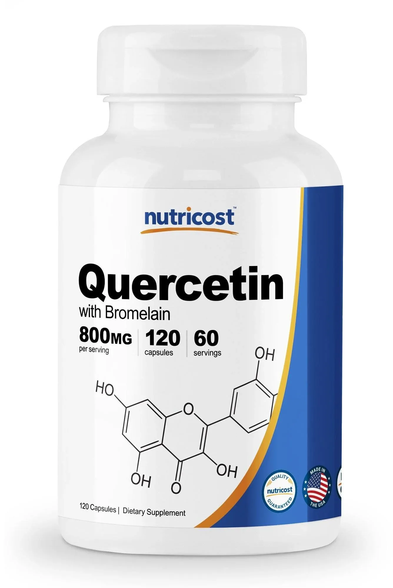 Nutricost Quercetin 880mg, 240 Vegetarian Capsules with Bromelain (165mg) - 120 Servings (440mg Quercetin Per Cap) - Gluten Free, Non-GMO