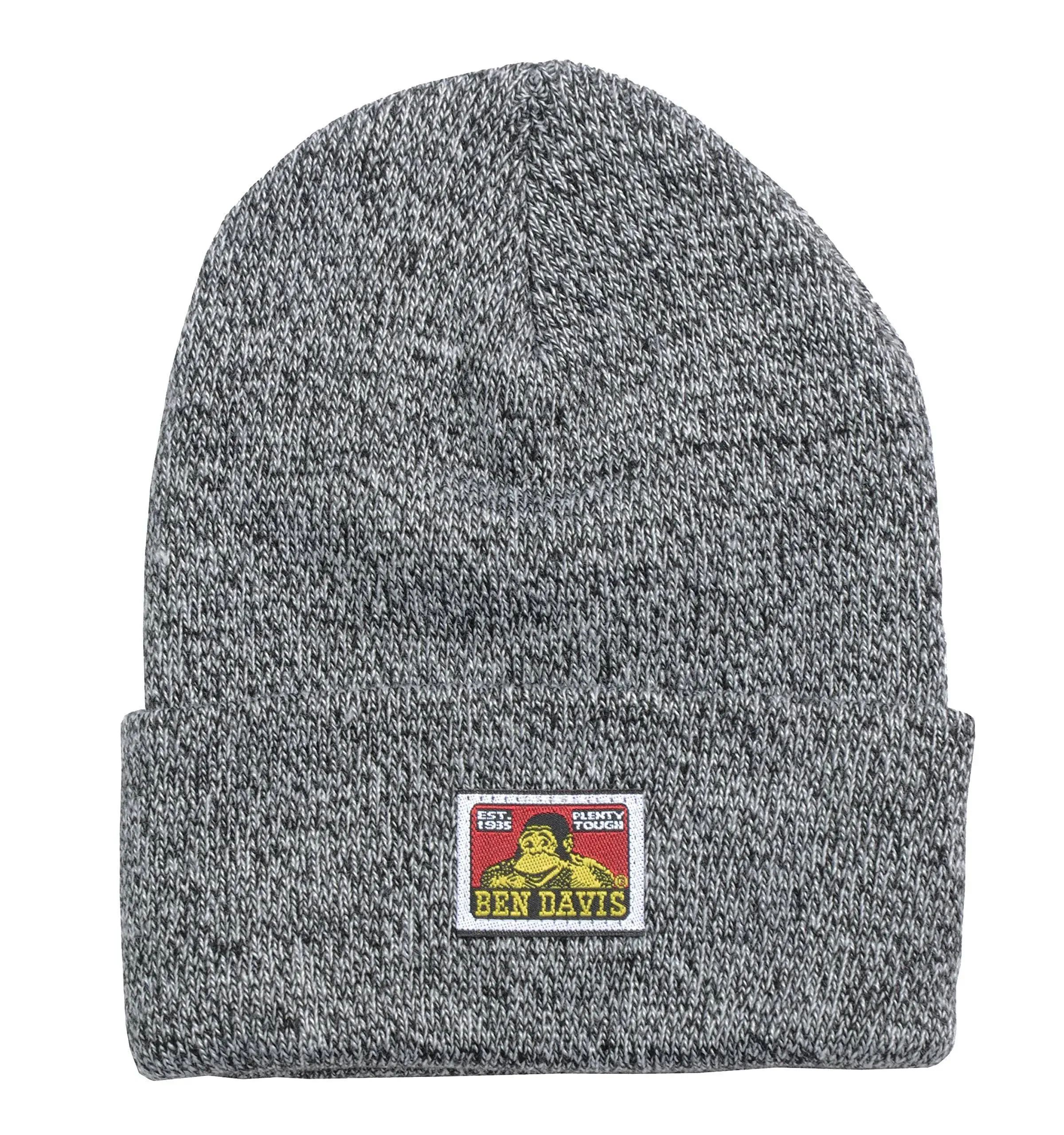 Ben Davis Cuffed Knit Beanie Marled Black