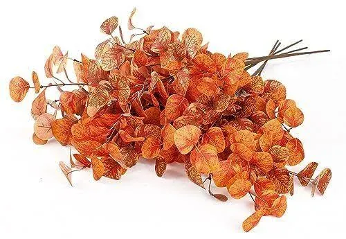 Sggvecsy 6 Pcs Artificial Fall Eucalyptus Stems Fall Eucalyptus Leaves