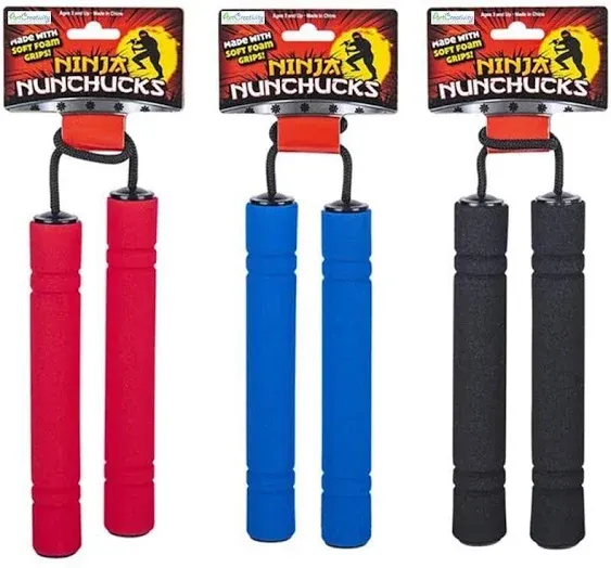 ArtCreativity Foam Toy Nunchucks for Kids in Assorted Colors (Set of 3) Training Nunchucks Toys with Soft Handles, Best Gift for Boys and Girls