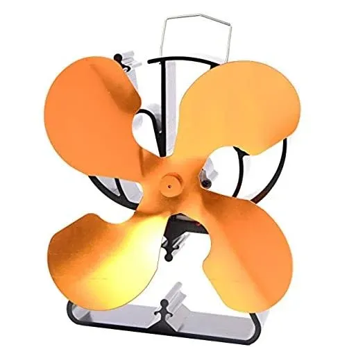 VODA 4-Blade Heat Powered Stove Fan for Wood / Log Burner/Firepla<wbr/>ce increases