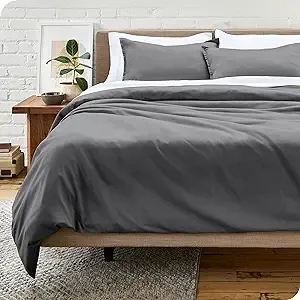 Bare Home Bedding Duvet Cover King/Cal King Size - Premium 1800 Super Soft Duvet Covers Collection - Lightweight, Cooling Duvet Cover - Soft Breathable Bedding Duvet Cover (King/Cal King, Grey)