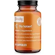 FlavCity Vitamin C Supplement, C-Ya Later- Dietary Supplement for Immune Support Derived from Bioavailable Sources of VIT C - Made with Acerola, Camu Camu & Amla Berry - 60 Capsules