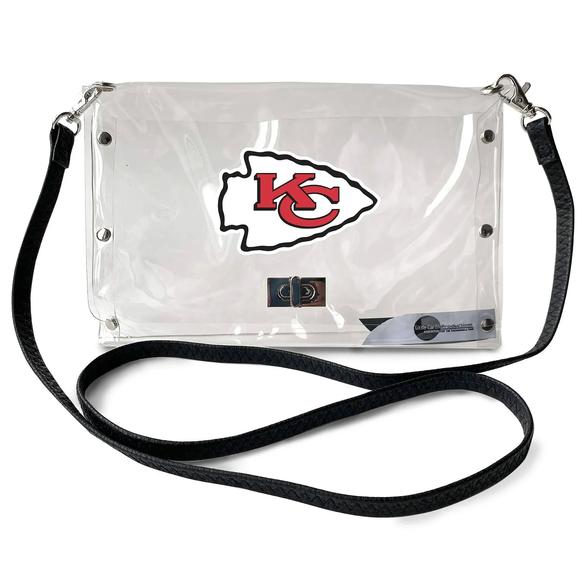 Kansas City Chiefs Clear Envelope Strap Purse, NFL Crossbody Stadium Approved