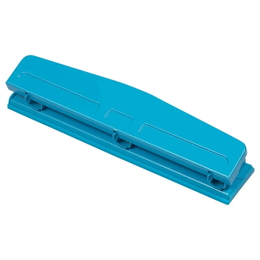 JAM PAPER Metal 3 Hole Punch 10 Sheet Capacity Blue (345BU)